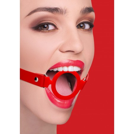 OUCH! | Silicone Ring Gag With Leather Straps | Red