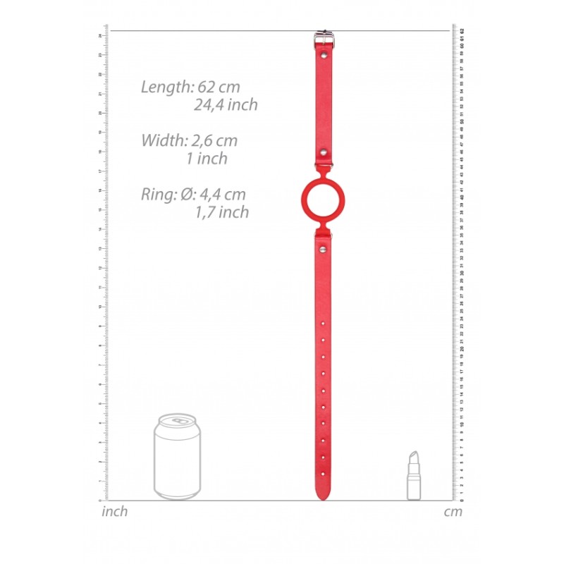 OUCH! | Silicone Ring Gag With Leather Straps | Red