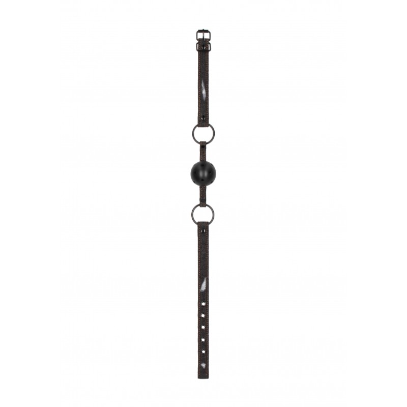 OUTCH! | Breathable Ball Gag With Rough end Denim Straps | Black