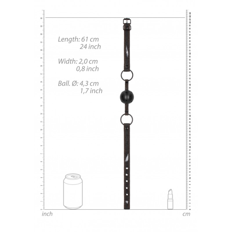 OUTCH! | Breathable Ball Gag With Rough end Denim Straps | Black