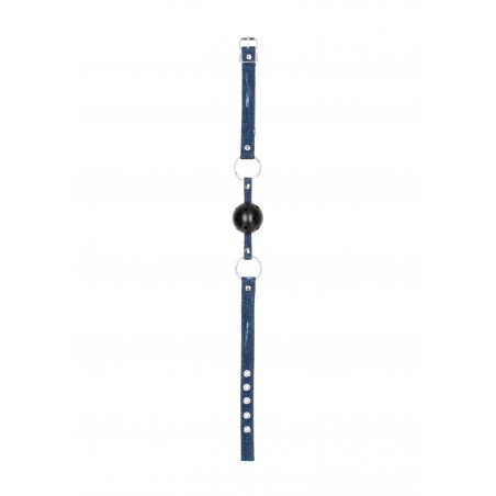 OUTCH! | Breathable Ball Gag With Rough end Denim Straps | Blue