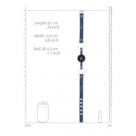 OUTCH! | Breathable Ball Gag With Rough end Denim Straps | Blue