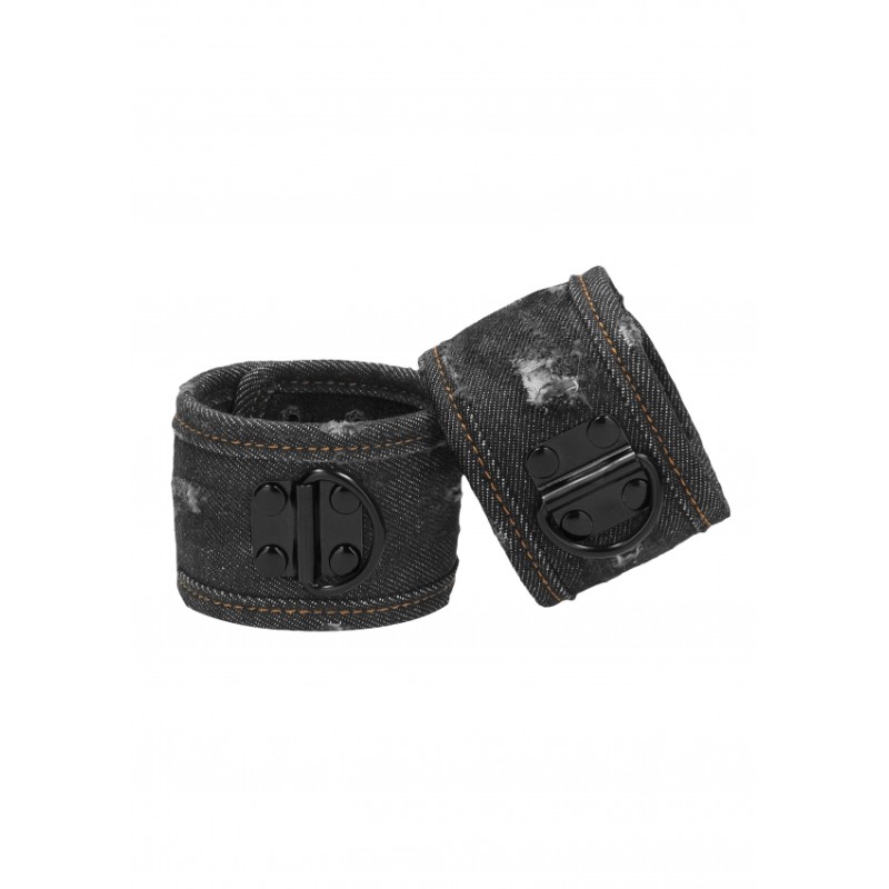 OUTCH! | Denim Ankle Cuffs Rough end Denim Style | Black