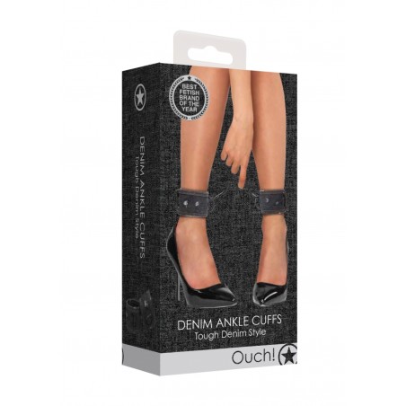 OUTCH! | Denim Ankle Cuffs Rough end Denim Style | Black