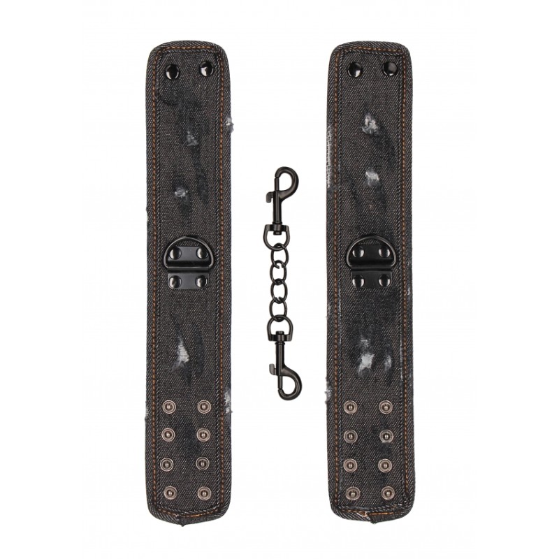 OUTCH! | Denim Ankle Cuffs Rough end Denim Style | Black