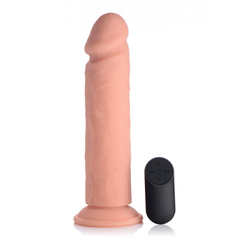 CURVE | Vibrating Remote Control Silicone Dildo 23cm | Flesh