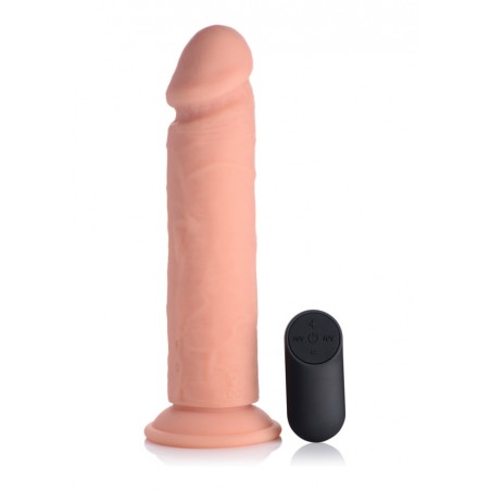 CURVE | Vibrating Remote Control Silicone Dildo 23cm | Flesh