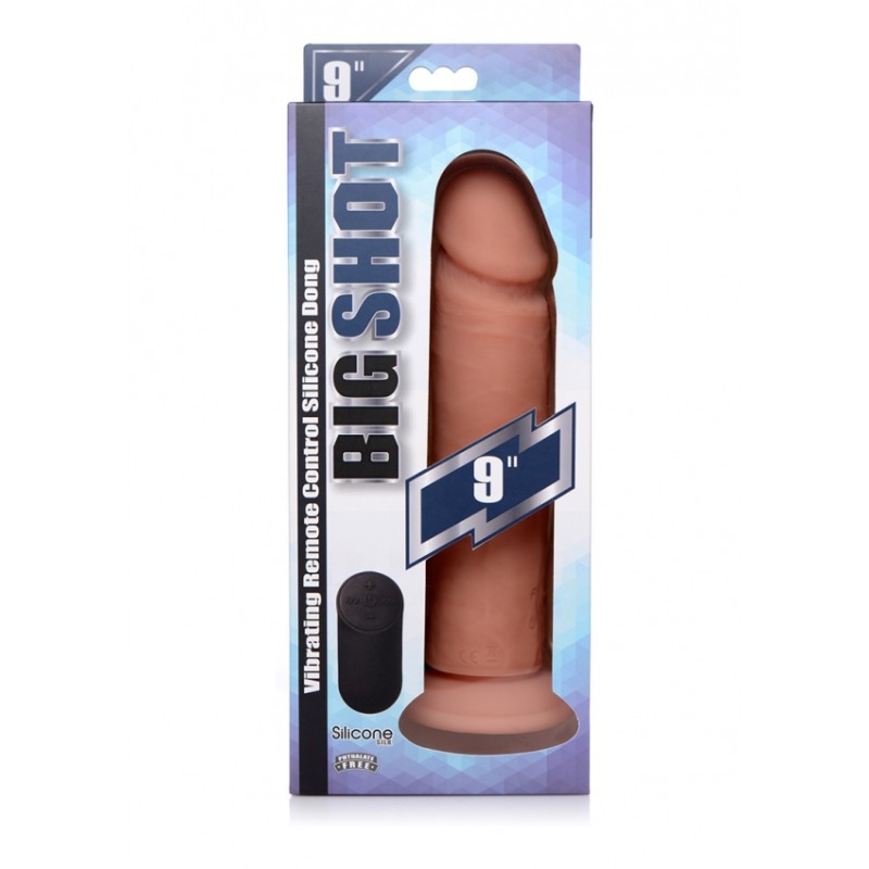 CURVE | Vibrating Remote Control Silicone Dildo 23cm | Flesh