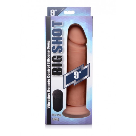 CURVE | Vibrating Remote Control Silicone Dildo 23cm | Flesh