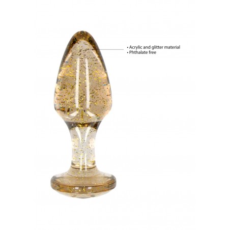 Acrylic Goldchip Butt Plug Set - Gold