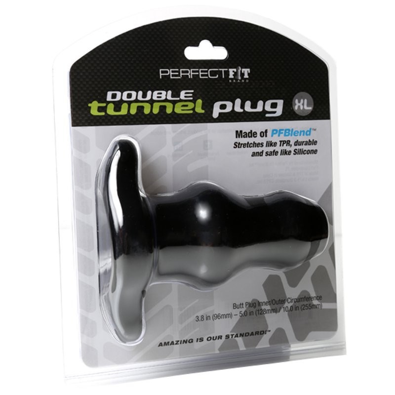 Perfect Fit Double Tunnel Plug Black XL