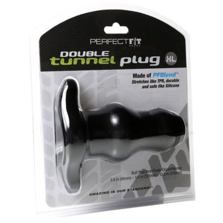 Perfect Fit Double Tunnel Plug Black XL