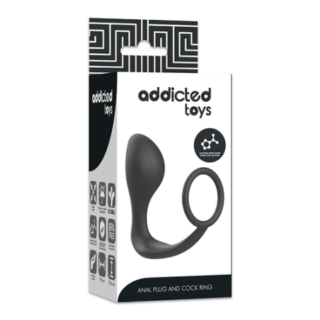 ADDICTED TOYS | Anal Plug and Cock Ring | Black