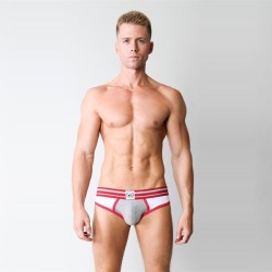 Timoteo: Varsity Super Low - White/Grey/Red - Large