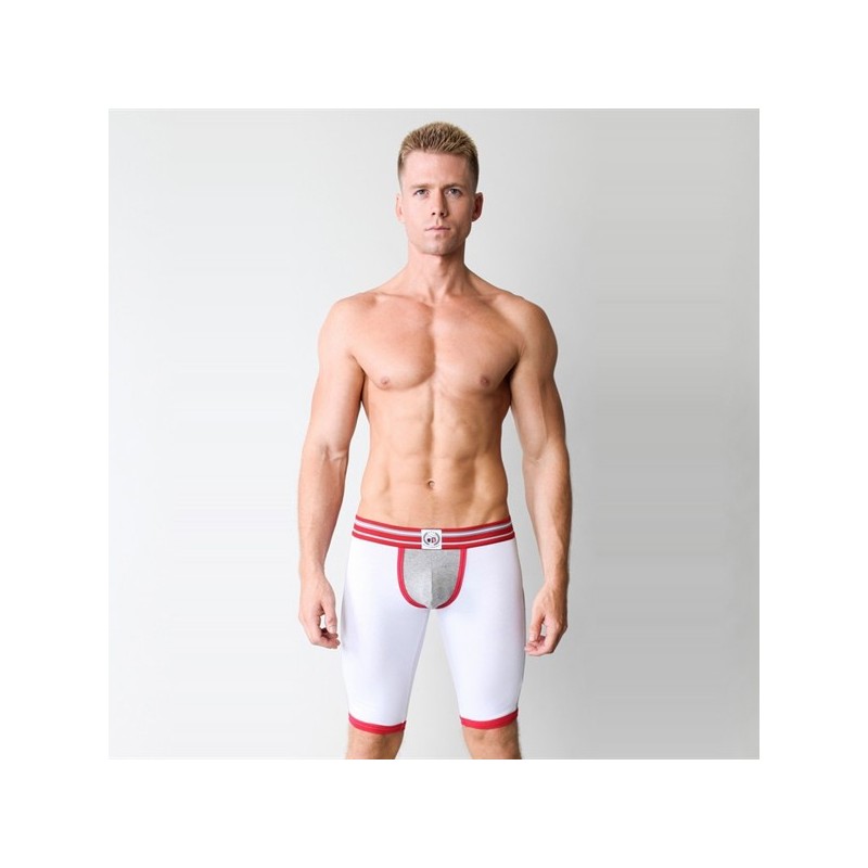 Timoteo: Varsity Crew Short - White/Grey/Red - Large
