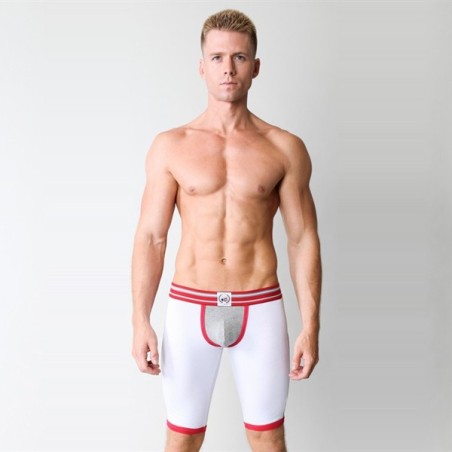 Timoteo: Varsity Crew Short - White/Grey/Red - Large