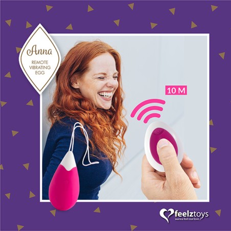 FEELZTOYS | ANNA VIBRATING EGG REMOTE | DEEP PINK