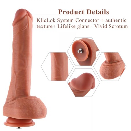Hismith | 25CM Oblate Silicone Dildo With KlicLok System
