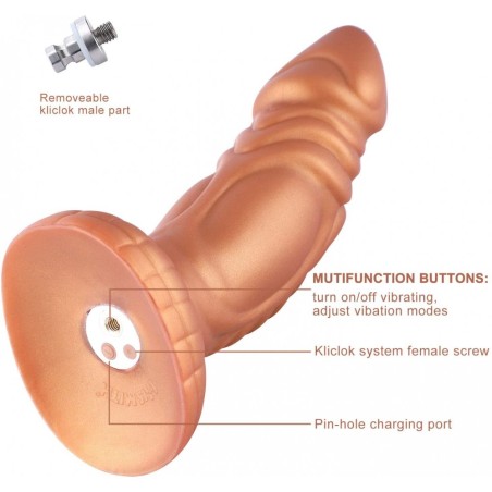 Hismith 21cm Slightly Curved Vibrating Silicone Dildo With KlicL