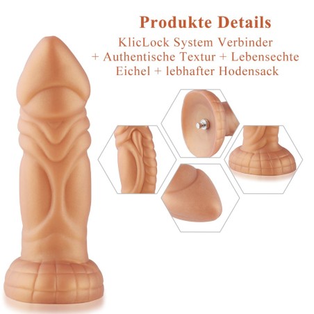 Hismith 21cm Slightly Curved Vibrating Silicone Dildo With KlicL