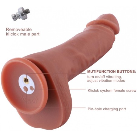 Hismith 22cm Double Layered Vibrating Silicone Dildo With KlicLo