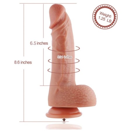 Hismith 22cm Double Layered Vibrating Silicone Dildo With KlicLo