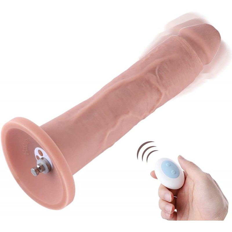 Hismith 25cm Curved Vibrating Silicone Dildo With KlicLok
