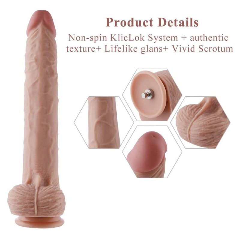 Hismith Extra-Length Vibrating Silicone Dildo With KlicLok - 30c