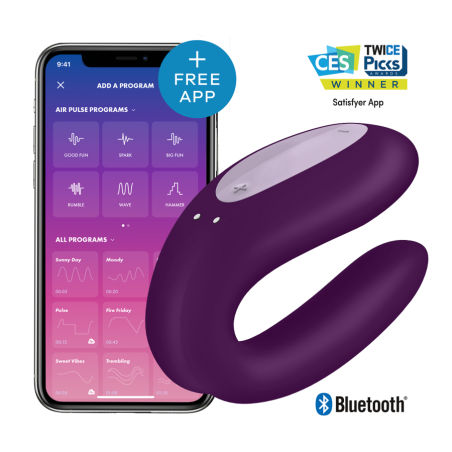 [ SexShop - Bulk ] Satisfyer | Double Joy Con App | Purple