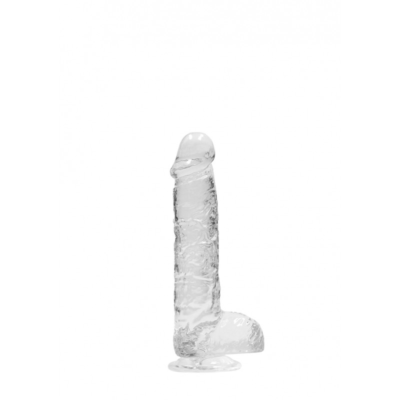 Real Rock | Realistic Dildo With Balls - Transparent - 15 cm
