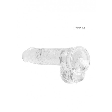 Real Rock | Realistic Dildo With Balls - Transparent - 15 cm