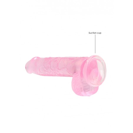 Real Rock | Realistic Dildo With Balls - Pink - 15 cm