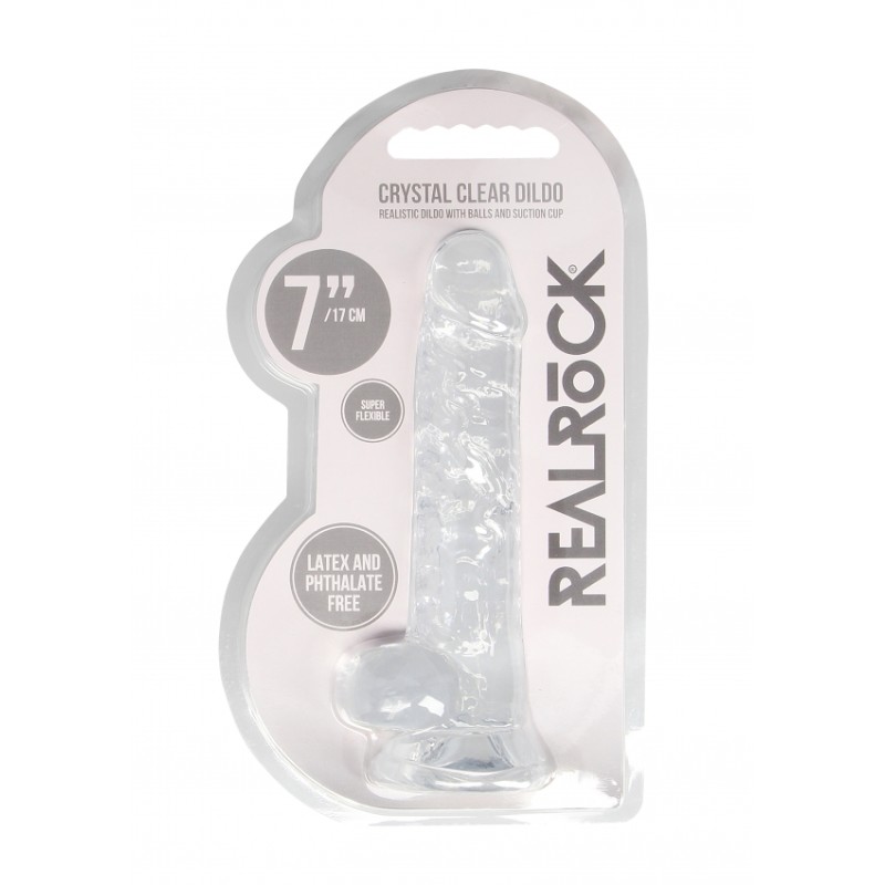 Real Rock | Realistic Dildo With Balls - Transparent - 18 cm Real Rock | Realistic Dildo With Balls - Transparent - 18 cm