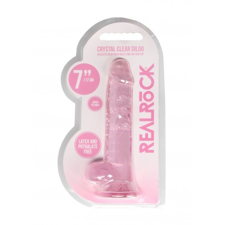 Real Rock | Realistic Dildo With Balls - Pink - 18cm