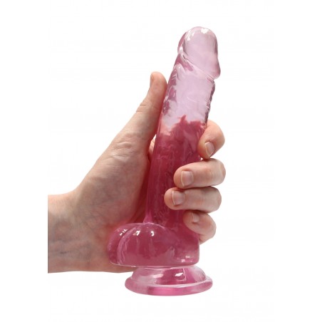 Real Rock | Realistic Dildo With Balls - Pink - 18cm