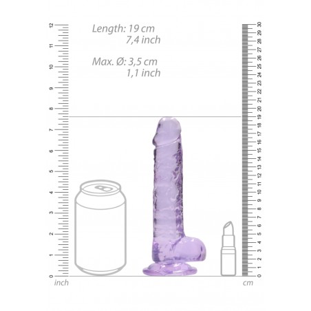 Real Rock | Realistic Dildo With Balls - Purple - 18cm