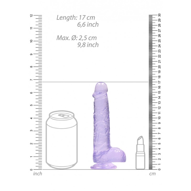 Real Rock | Realistic Dildo With Balls - Purple - 15 cm