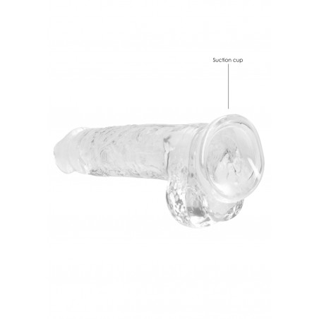 Real Rock | Realistic Dildo With Balls - Transparent - 20cm