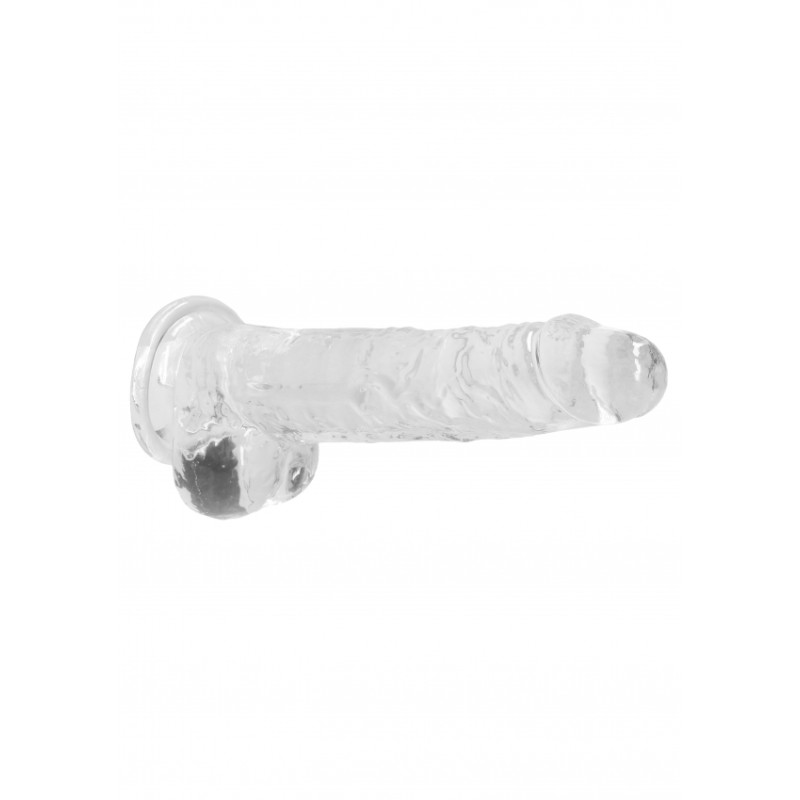 Real Rock | Realistic Dildo With Balls - Transparent - 20cm