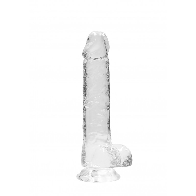 Real Rock | Realistic Dildo With Balls - Transparent - 20cm