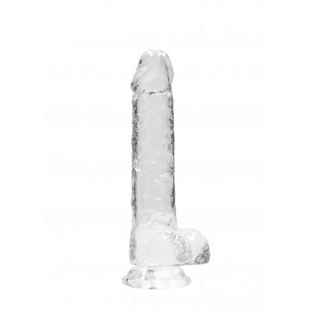 Real Rock | Realistic Dildo With Balls - Transparent - 20cm