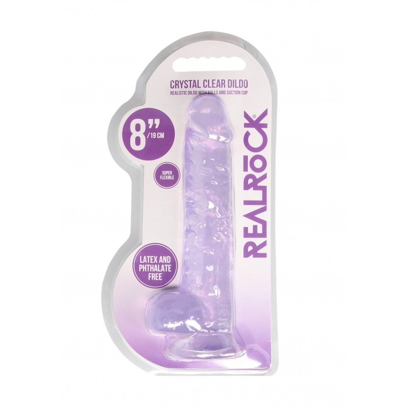 Real Rock | Realistic Dildo With Balls - Purple - 20cm