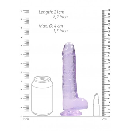 Real Rock | Realistic Dildo With Balls - Purple - 20cm