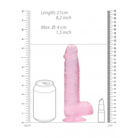 Real Rock | Realistic Dildo With Balls - Pink - 20cm