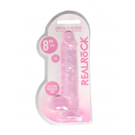 Real Rock | Realistic Dildo With Balls - Pink - 20cm