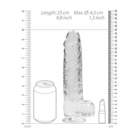 Real Rock | Realistic Dildo With Balls - Transparent - 23cm