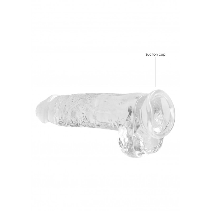 Real Rock | Realistic Dildo With Balls - Transparent - 23cm
