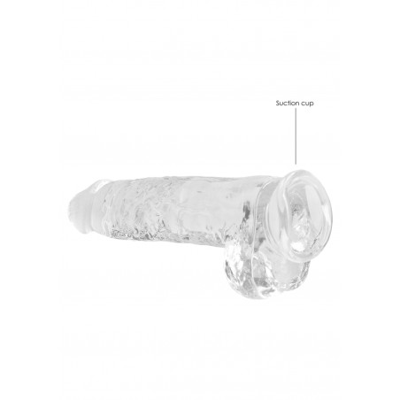 Real Rock | Realistic Dildo With Balls - Transparent - 23cm