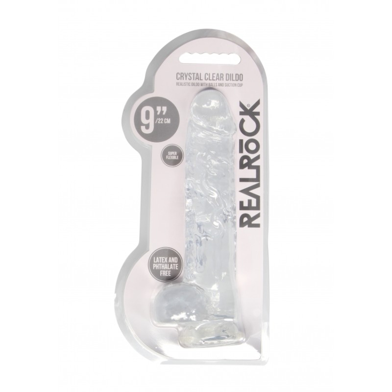 Real Rock | Realistic Dildo With Balls - Transparent - 23cm