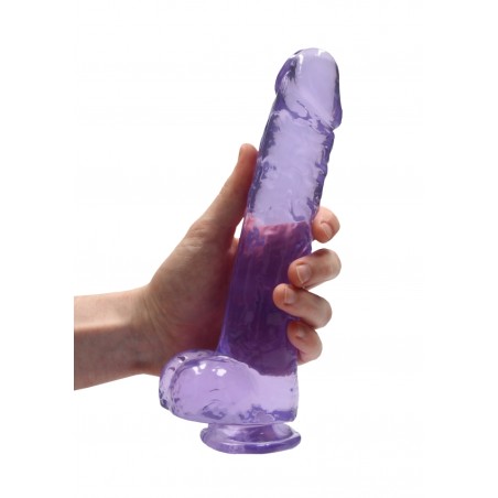 Real Rock | Realistic Dildo With Balls - Purple - 23cm